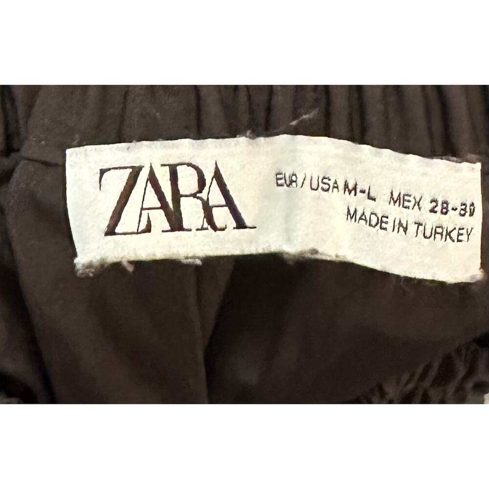 Zara Voluminous Midi Skirt Pleated Black Size M/L - Picture 9 of 11